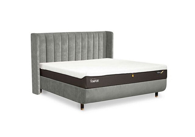 TEMPUR - Arc Disc Bed Frame with Lodret Headboard - Super King with Oak Feet