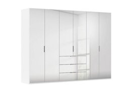 Rauch - Formes 6 Door Bifold Combi Mirror Wardrobe - White