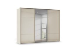 Rauch - Haven 310cm 3 Door Slider Wardrobe with 2 Glass Doors and 1 Mirror Door