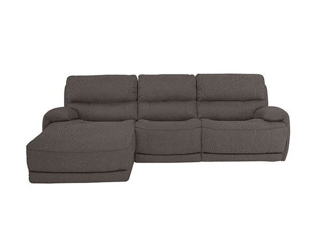 Link Fabric Power Recliner Left Hand Facing Corner Chaise Sofa with Power Headrests - Dark Grey