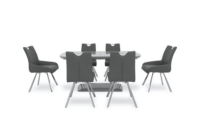 Nadal Extending Dining Table, 4 Swivel Chairs and 2 Swivel Arm Chairs