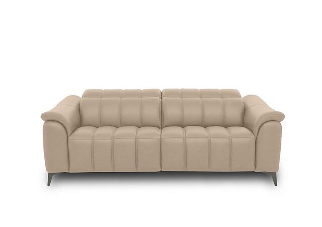 Angelo Leather 3 Seater Power Recliner Sofa with Power Headrests - Dacota Pebble