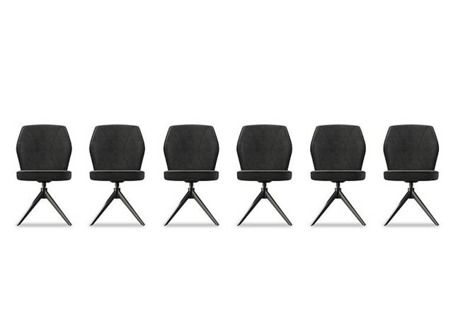 Julio Set of 6 Swivel Dining Chairs - Anthracite