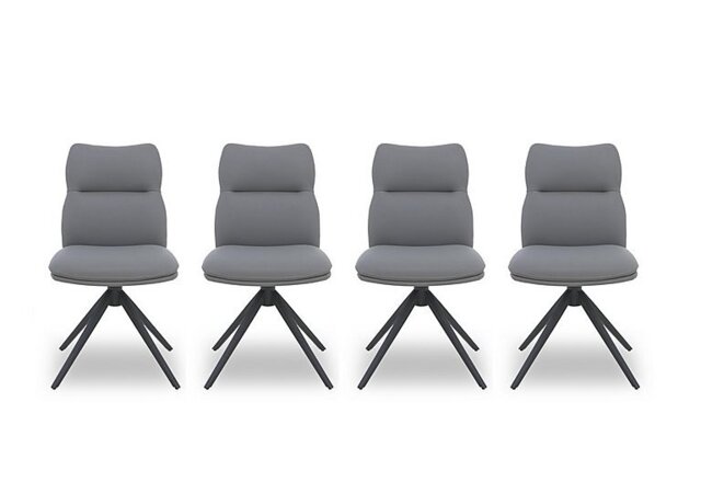 Quattro Set of 4 Swivel Dining Chairs - Stone