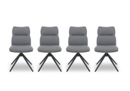 Quattro Set of 4 Swivel Dining Chairs - Stone