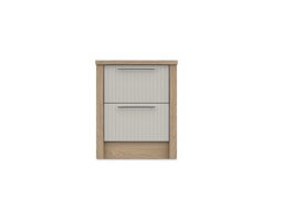 London Bedrooms - Chelsea 2 Drawer Bedside Cabinet with Silver Handles