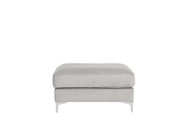 Legend Fabric Footstool - Kingston Silver with Chrome Feet