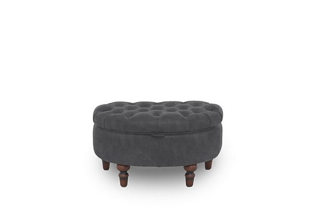 Columbus Fabric Half Moon Footstool - Manhattan Charcoal