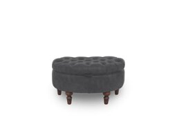 Columbus Fabric Half Moon Footstool - Manhattan Charcoal