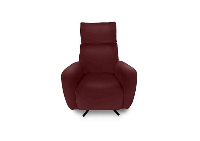 World of Leather - Designer Chair Collection Granada Leather Power Recliner Swivel Chair with Massage Feature - BV Deep Red