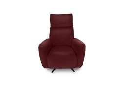 World of Leather - Designer Chair Collection Granada Leather Power Recliner Swivel Chair with Massage Feature - BV Deep Red