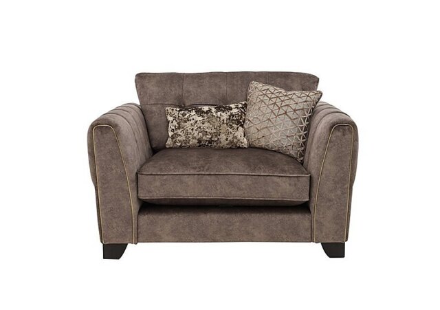 Mariah Classic Back Fabric Snuggler Chair - Dapple Chocolate