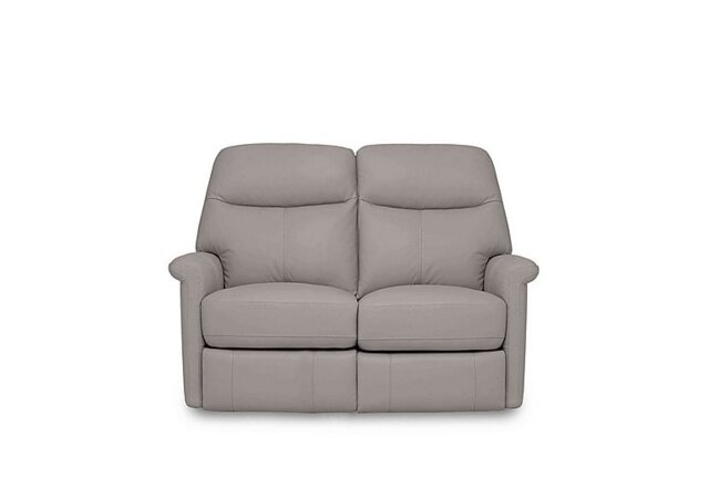 World of Leather - Compact Collection Lille 2 Seater Power Recliner BV Leather Sofa - Silver Grey