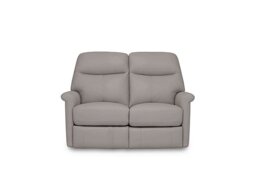 World of Leather - Compact Collection Lille 2 Seater Power Recliner BV Leather Sofa - Silver Grey