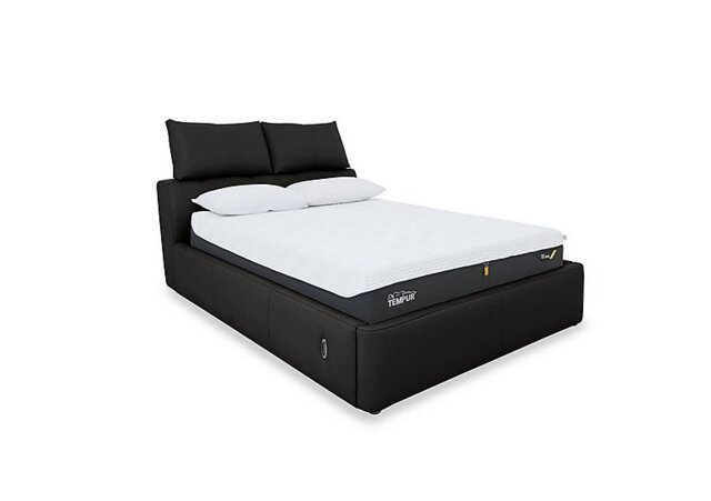 World of Leather - Tyrell Leather Electric Ottoman Bed Frame - King Size - Shale Grey
