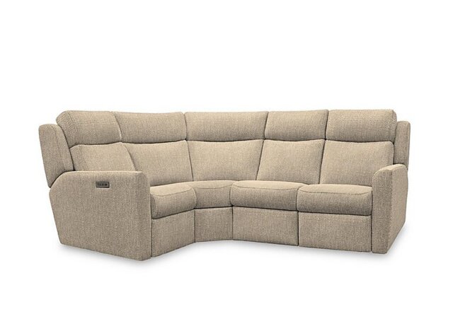 G Plan - Wren Small Fabric Power Recliner Left Hand Facing Corner Sofa with Power Headrests and Power Lumbar - Libby Sand