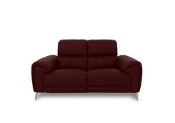 Vino Leather 2 Seater Power Recliner Sofa - Ruby