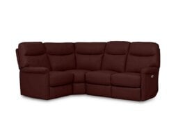 Compact Collection Lille Leather Power Recliner Left Hand Facing Corner Sofa - BV Deep Red - Sofas and Armchairs - In Time for Christmas