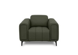 Elphaba Leather Chair with Storage Arms - Oslo Pine