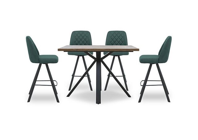 Jupiter Large Table with 4 Swivel Bar Stools