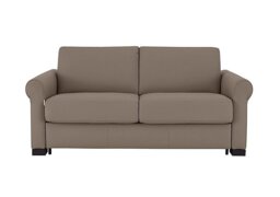 Nicoletti - Alcova 2 Seater Leather Sofa Bed with Scroll Arms - Botero Taupe