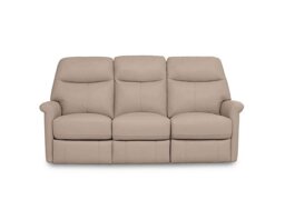 World of Leather - Compact Collection Lille 3 Seater Power Recliner NC Leather Sofa - NC Pebble