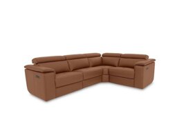 Nicoletti - Canto Small Leather Power Recliner Corner Sofa with Power Headrests and Power Lumbar