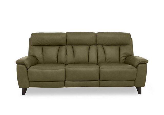 World of Leather - Dreamer 3 Seater Leather Power Recliner Sofa - Olive Green