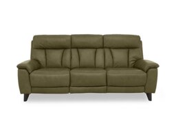 World of Leather - Dreamer 3 Seater Leather Power Recliner Sofa - Olive Green
