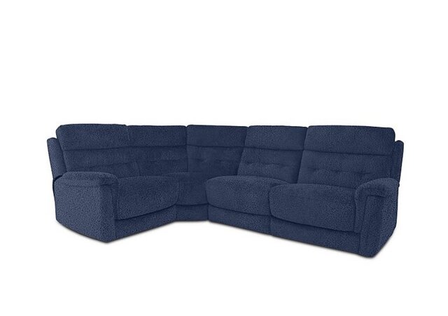 Springer Fabric Left Hand Facing Corner Sofa - Blue