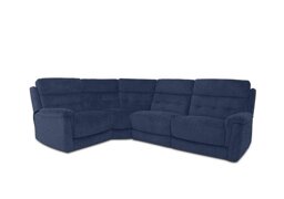 Springer Fabric Left Hand Facing Corner Sofa - Blue
