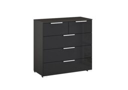 Rauch - Formes Glass 5 Drawer Chest - Graphite/Basalt Front