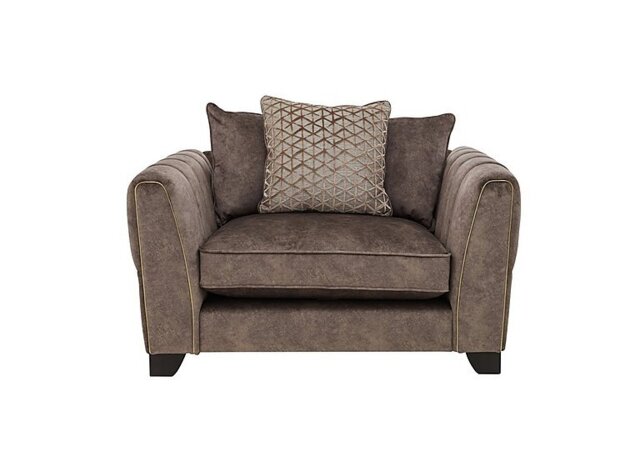 Mariah Scatter Back Fabric Snuggler Chair - Dapple Chocolate