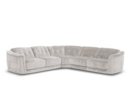 Monarch Large Fabric Corner Sofa - Lead Grey