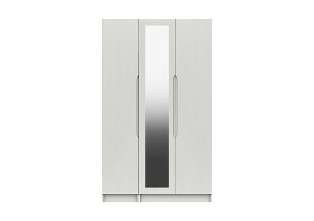 London Bedrooms - St Pancras 3 Door Tall Wardrobe with Mirror - White
