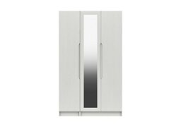 London Bedrooms - St Pancras 3 Door Tall Wardrobe with Mirror - White