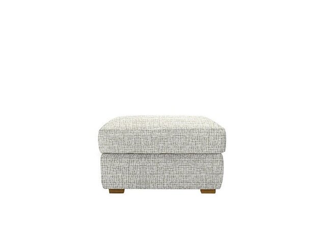 G Plan - Seattle Fabric Footstool with Wooden Feet - Waffle Taupe