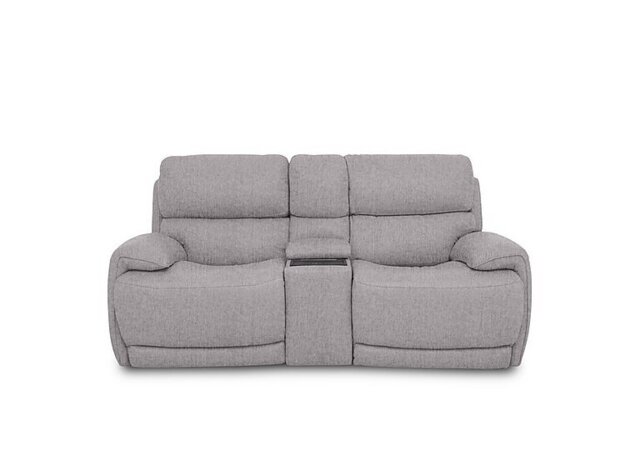 Link Fabric 2 Seater Power Recliner Sofa with Power Headrests and Cupholders - R27 Pewter