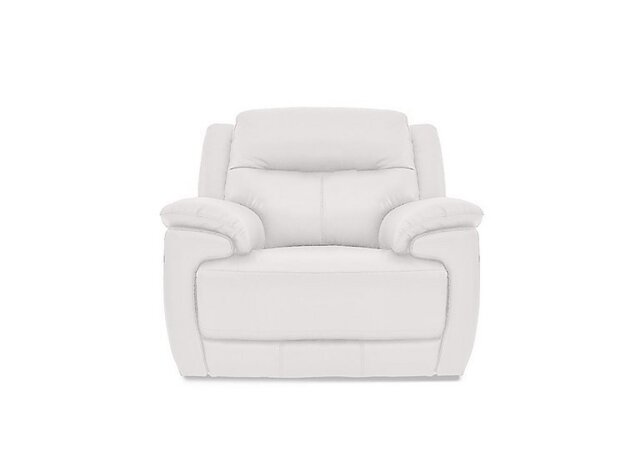 World of Leather - Touch Leather Manual Recliner Armchair - BV Star White