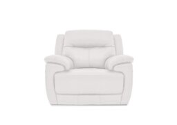 World of Leather - Touch Leather Manual Recliner Armchair - BV Star White