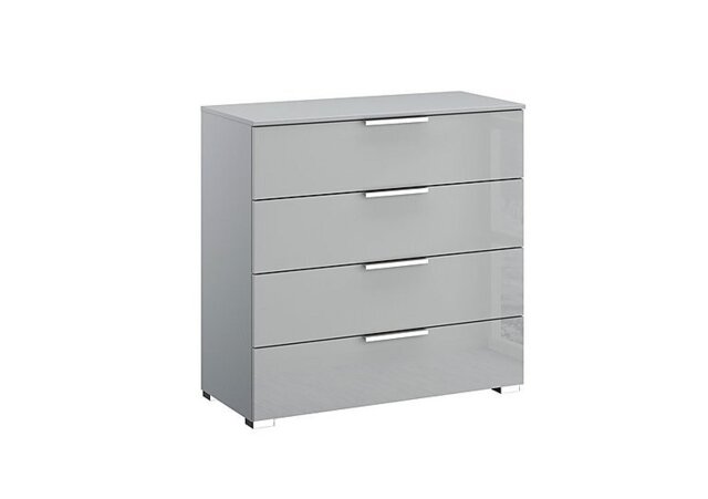 Rauch - Formes Glass 4 Drawer Wide Chest - Silk Grey/Silk Grey Front