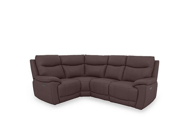 Sloane Leather Small Power Recliner Left Hand Facing Corner Sofa with Power Headrests