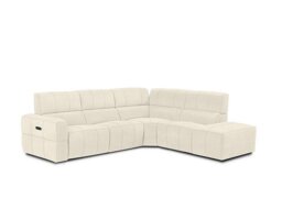 Cube Fabric Power Recliner Right Hand Facing Chaise End Sofa with Power Headrest