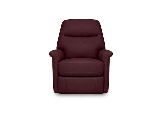 World of Leather - Compact Collection Lille NC Leather Chair with Power Recliner - NC Deep Red