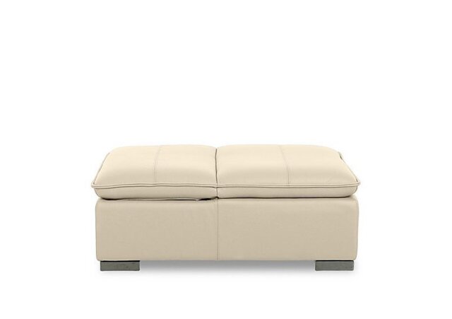 World of Leather - Edison Leather Storage Chair Stool - Bisque