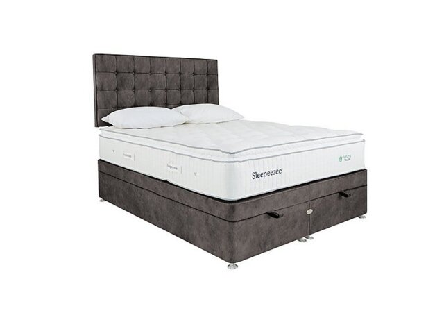 Sleepeezee - Natural Touch 2000 Pillowtop End Ottoman Divan Set - Super King - Dapple Mink