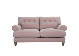 The Lounge Co. - Bronwyn 2.5 Seater Fabric Classic Back Foam Fill Sofa With Vintage Oak Feet - Cotton Candy