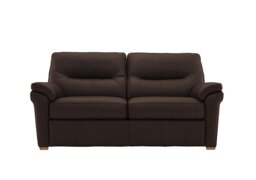 G Plan - Seattle 2.5 Seater Leather Sofa with Wooden Feet - Capri Chocolate
