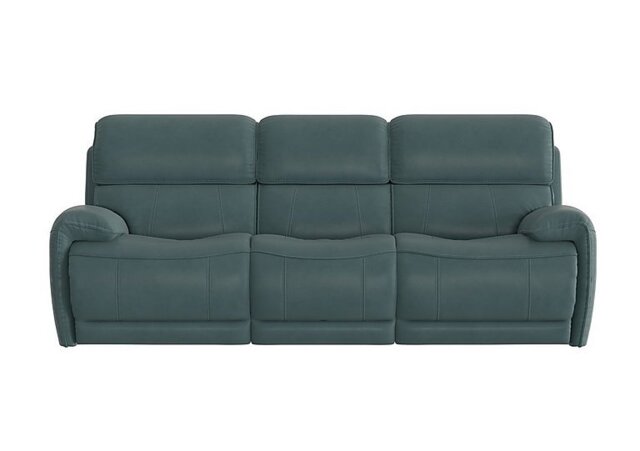 World of Leather - Link 3 Seater BV Leather Power Recliner Sofa with Power Headrests - BV Lake Green