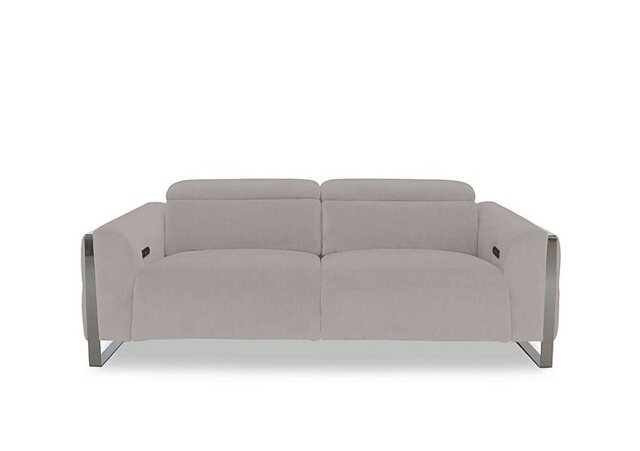 Gisella Fabric 3 Seater Power Recliner Sofa with Power Headrests - Opulence Silver